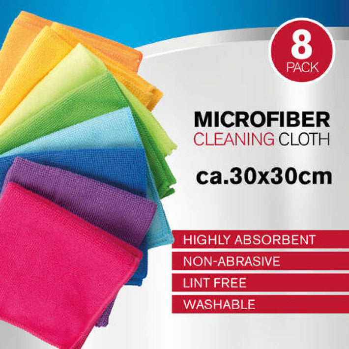 Paños de microfibra multicolores 8 uds. 30 x 30 cm - Dirt Devil