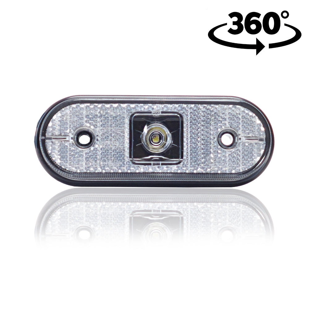 Aspöck LED Positionsleuchte Unipoint mit weißem Kabel, 24V