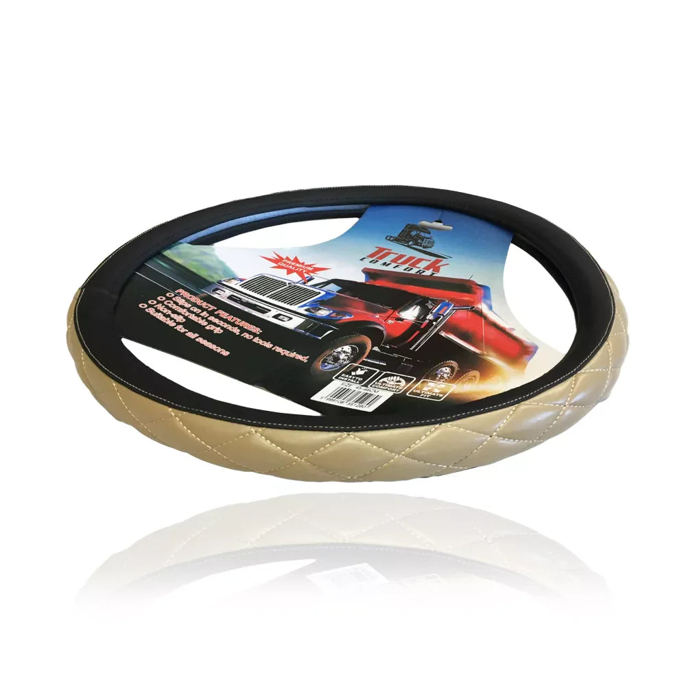 Housse de volant aspect cuir à motifs – Pour camions et poids lourds