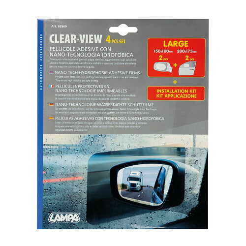 Kit de láminas hidrofóbicas repelentes al agua para retrovisores y ventanas Lampa