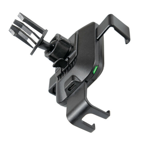 Soporte de móvil para coche con carga inalámbrica y fijación a rejilla de ventilación