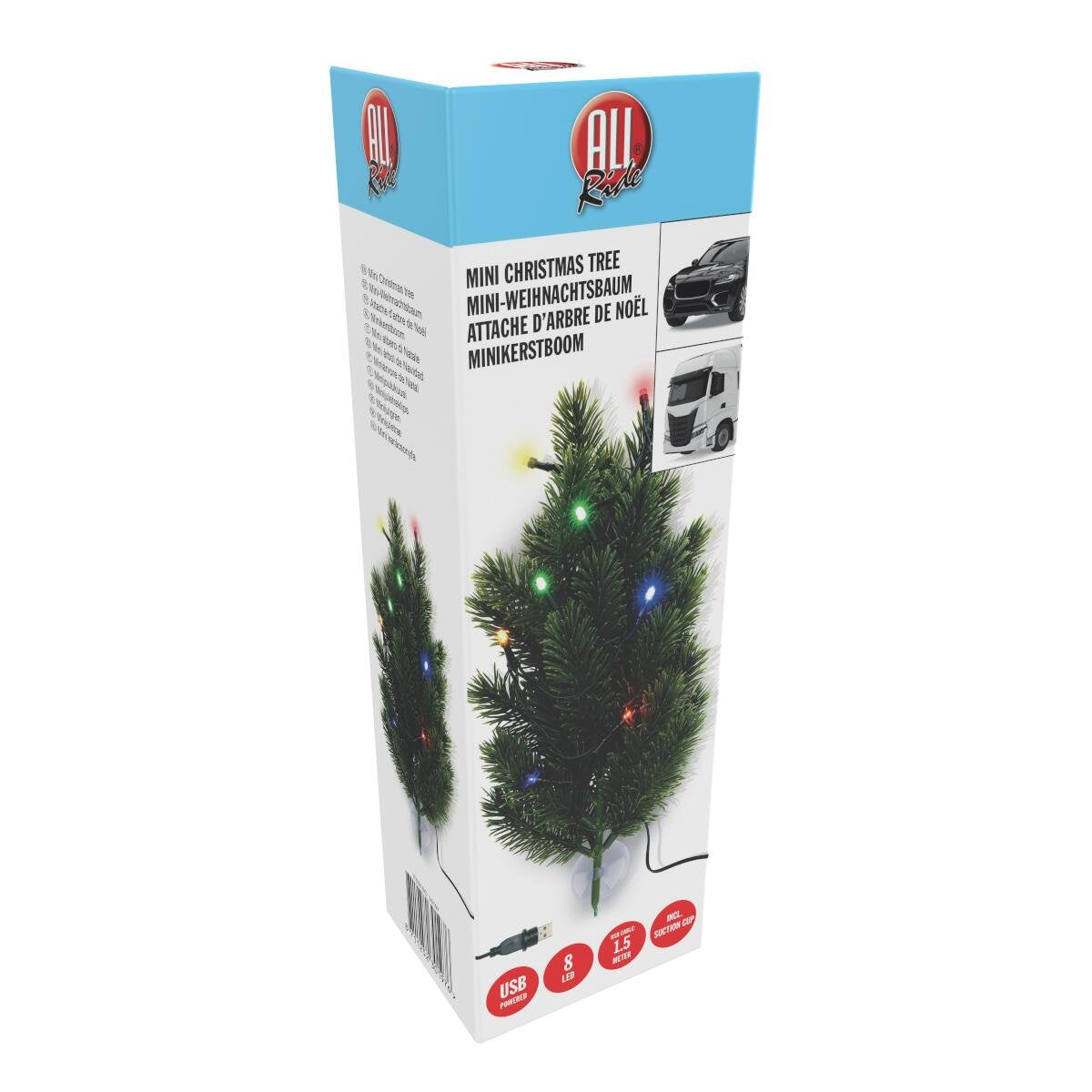 Mini Albero di Natale LED con USB e Ventosa – 18,5 cm