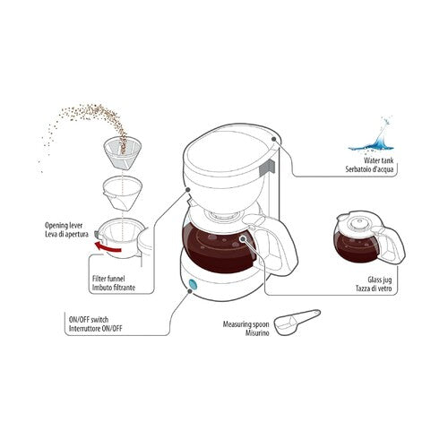 Lampa 24V Auto-Kaffeemaschine mit Glaskanne, 650 ml