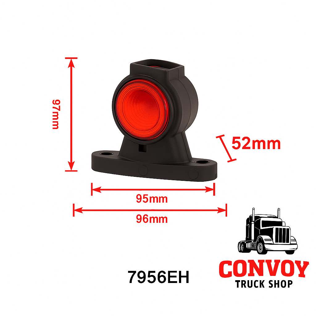 Omega LED Side Marker Lamp with Microprism Lens - 3 Functions