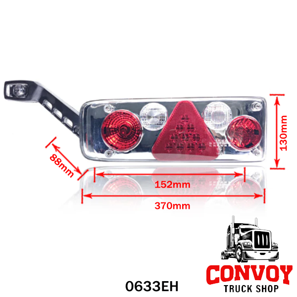 LED Rückleuchte mit Dreieck-Prisma für Kögel Anhänger – links