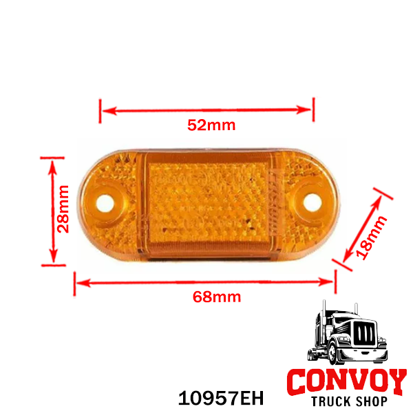 Feu de position LED ovale encastrable – Blanc, Rouge ou Jaune