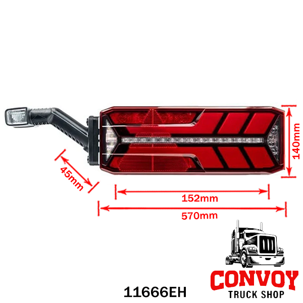 Fanale posteriore per rimorchio con luce in gomma e 4 poli – Per Schwarzmüller, lato sinistro o destro