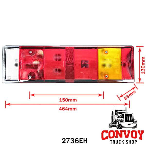 Piloto trasero Vignal de 7 funciones para DAF - Izquierdo con luz de matrícula