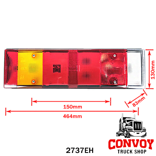 Piloto trasero Vignal de 7 funciones para DAF - Izquierdo con luz de matrícula