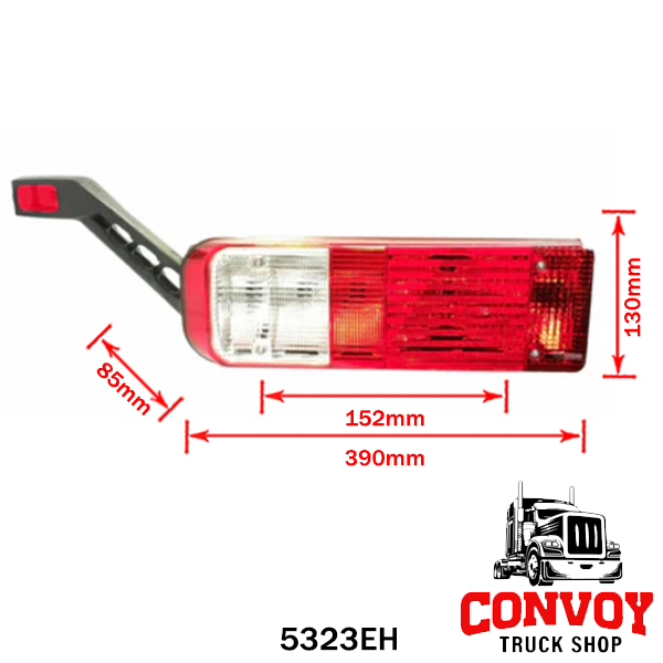 Rückleuchte für Krone Anhänger, 5-Kammer, Dreieckprisma, links