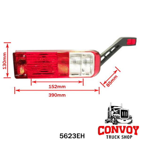 Rückleuchte für Krone Anhänger, 5-Kammer, Dreieckprisma, links
