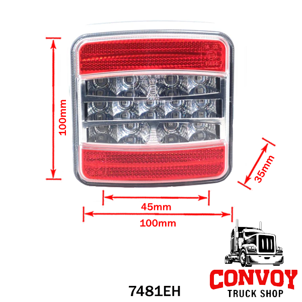 Luz trasera LED para remolque con 3 funciones y prisma