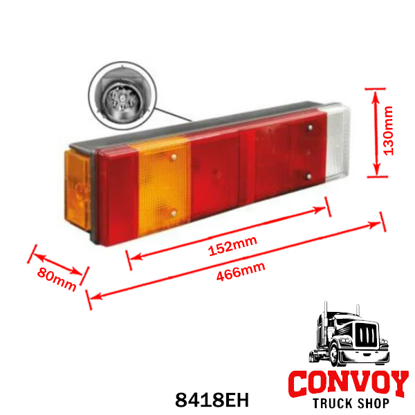 Fanale posteriore sinistro grande per MAN con portatarga