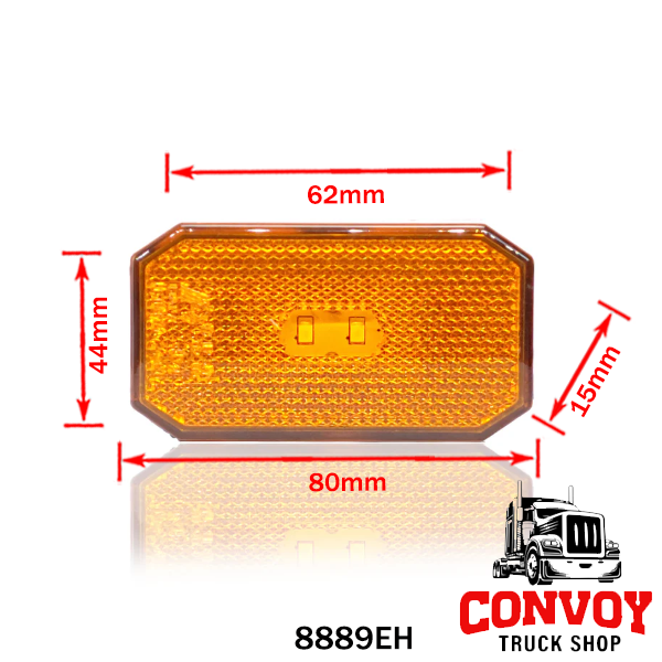 Luce di posizione LED rettangolare 2 LED 12/24V