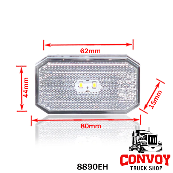 Luce di posizione LED rettangolare 2 LED 12/24V