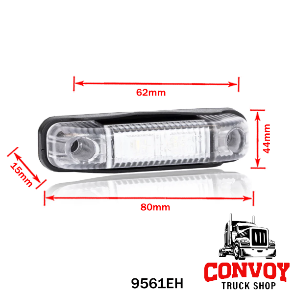Rechteckige LED-Positionsleuchte – Gelb, Rot oder Weiß