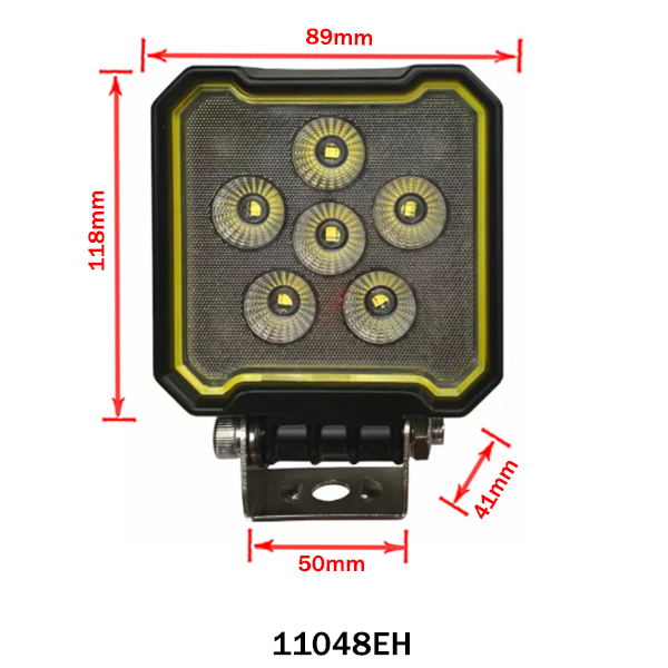 Faro da lavoro LED quadrato 12/24V - 30W o 45W, luce diffusa