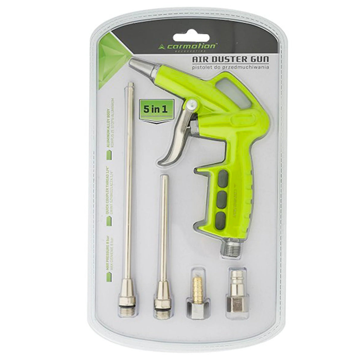 Multifunktionale Ausblaspistole mit wechselbaren Düsen