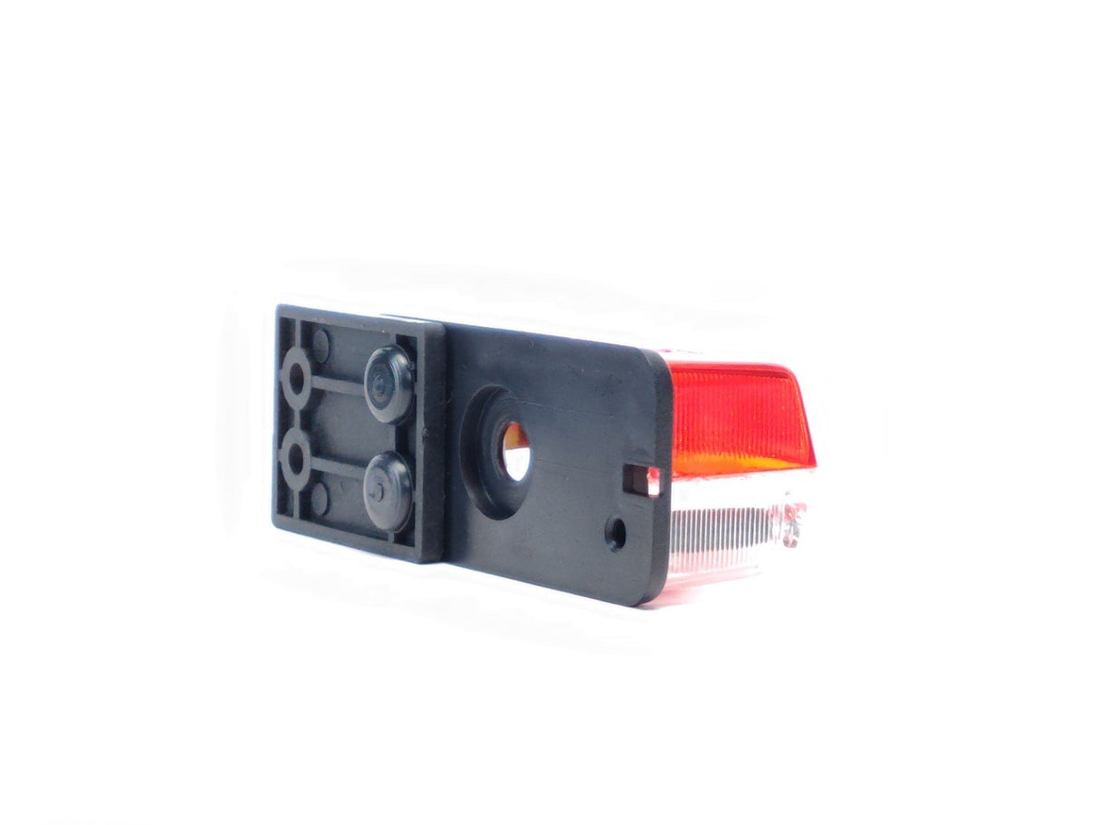 Positionsleuchte Rot-Weiß mit geradem Halter, verschraubt