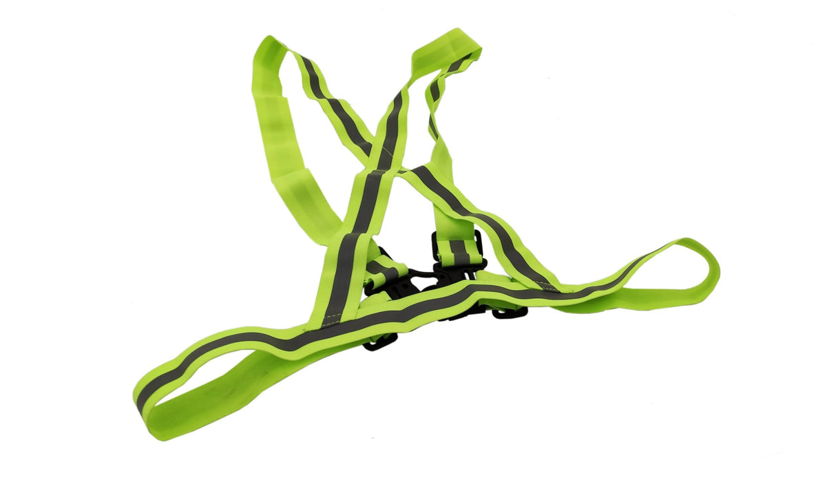 Harnais de visibilité élastique jaune avec bandes réfléchissantes – Adulte