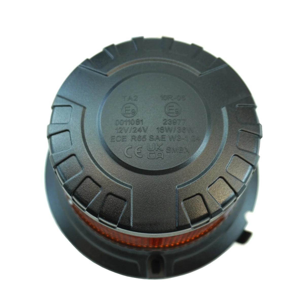 Luz LED ámbar intermitente con base magnética y conector para encendedor