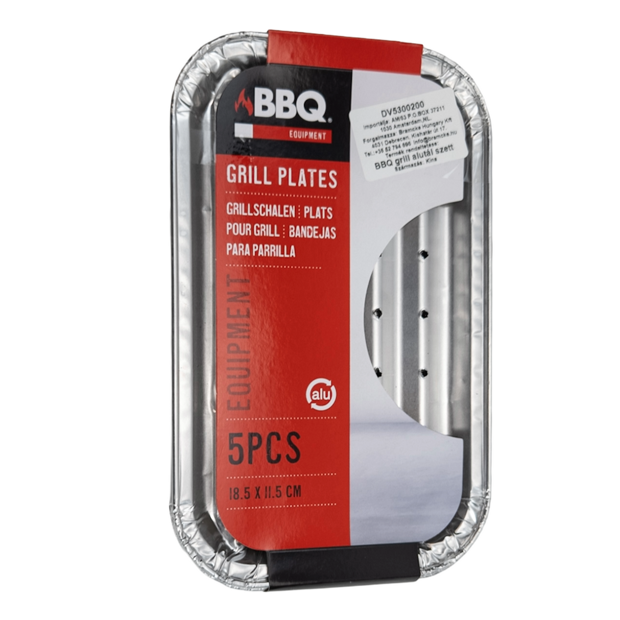 Grillschalen-Set aus Aluminium, flach, 5 Stück