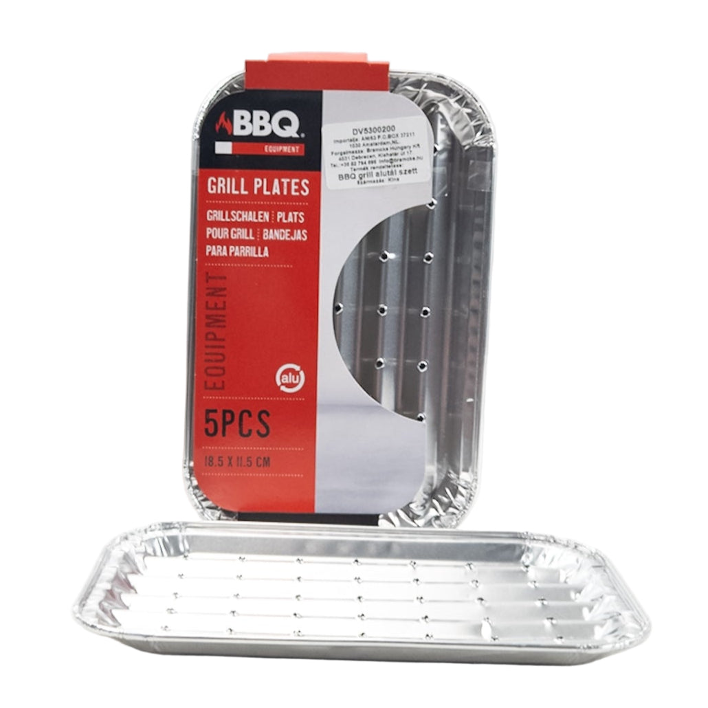 Grillschalen-Set aus Aluminium, flach, 5 Stück