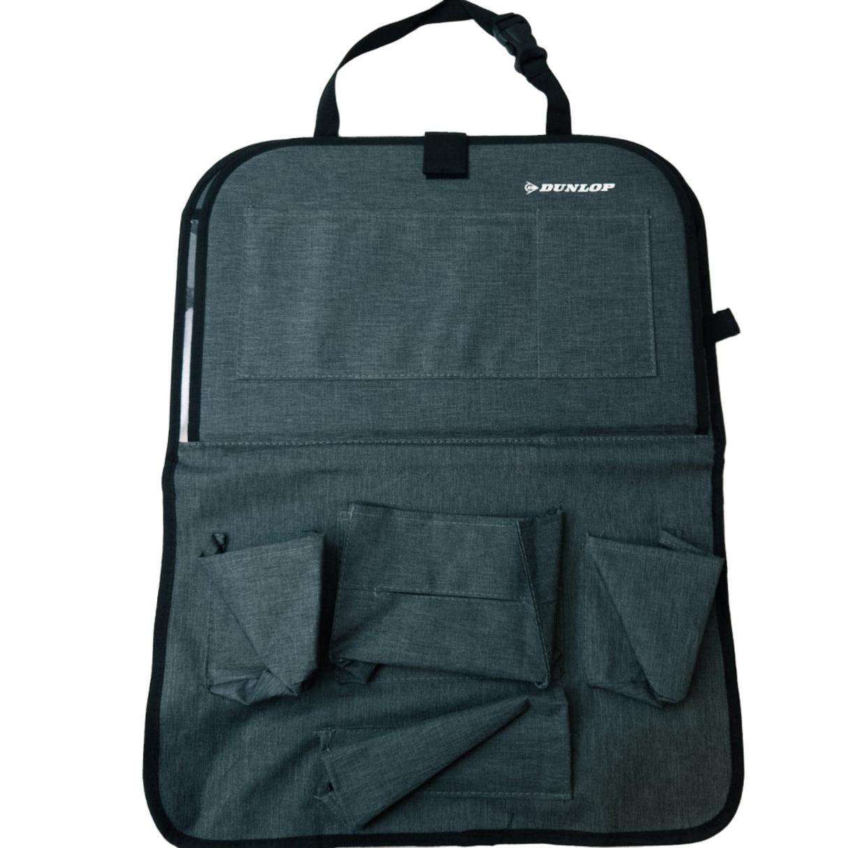Dunlop Autositztasche mit Fächern und Klapptablett – Grau