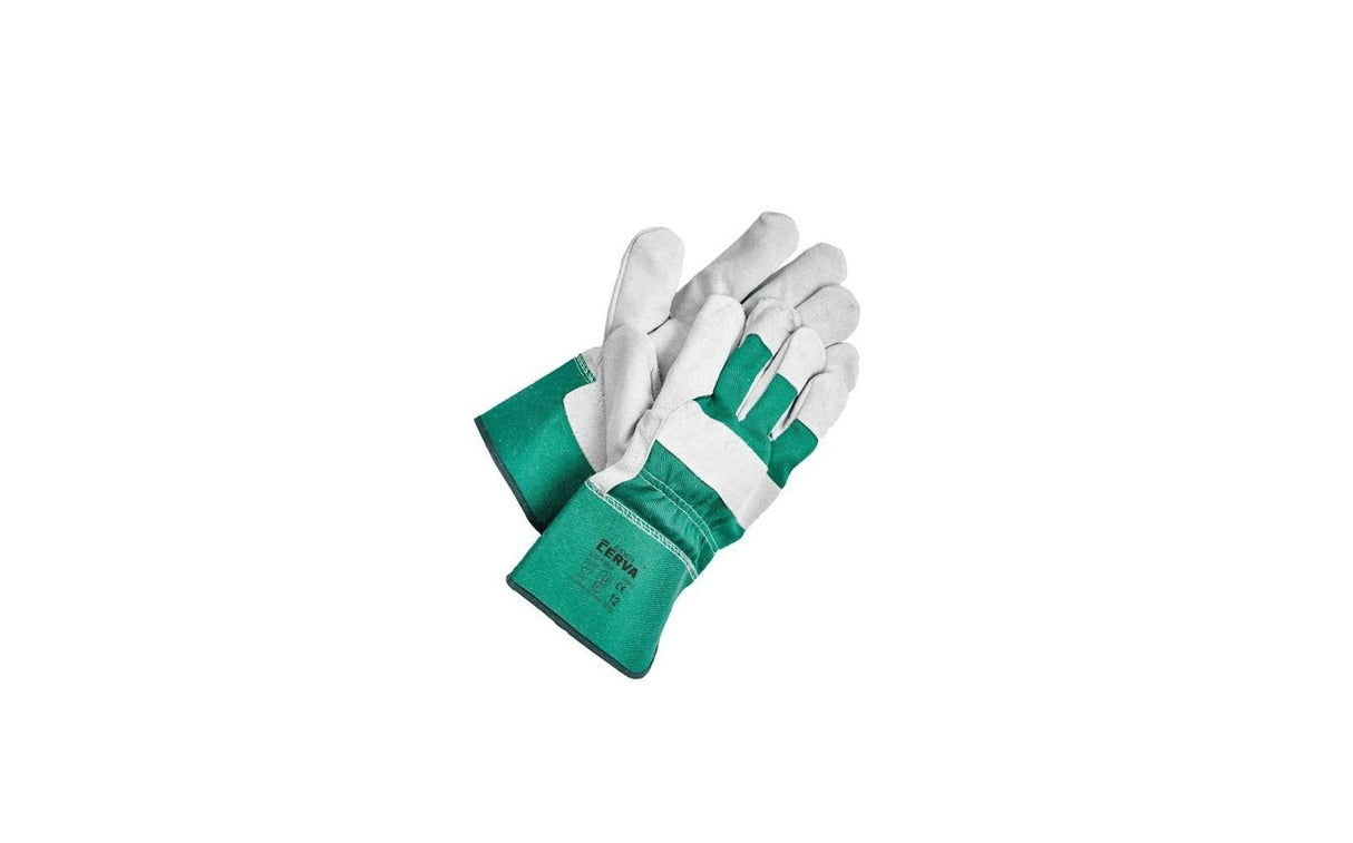 Guantes de trabajo de piel talla 12 extra grande (verde)