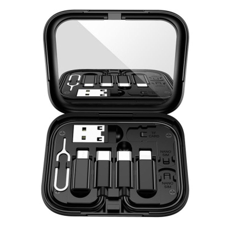 Set Cavi 6 in 1 da Viaggio con Custodia – Nero Hoco U114