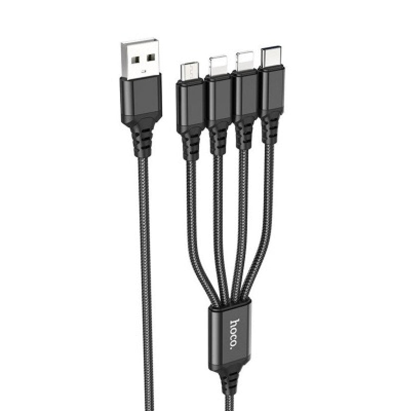 Cavo USB 4 in 1 Hoco X76 – 1m, Nero