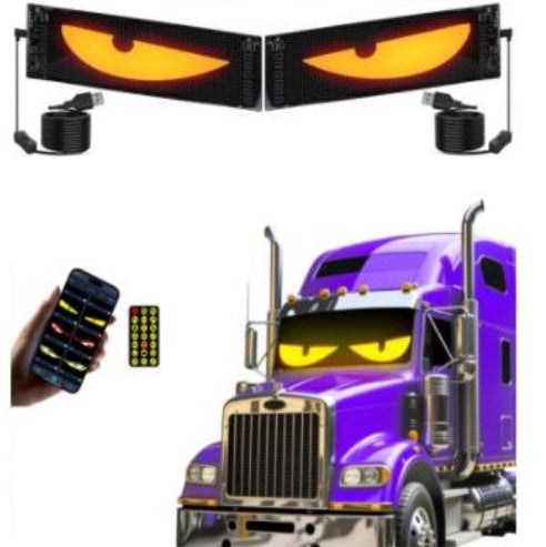 Flexibles LED-Display-Set mit Augen-Animation, Bluetooth-Steuerung, 12V, 590x120mm
