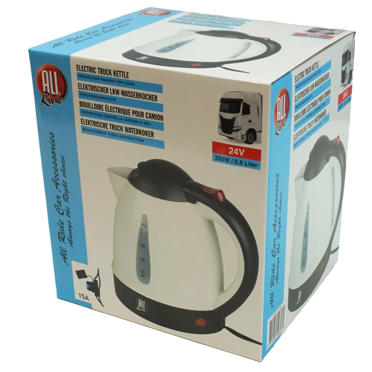 Mobiler Wasserkocher für Zigarettenanzünder, 0,8 Liter, Weiß – 12V oder 24V