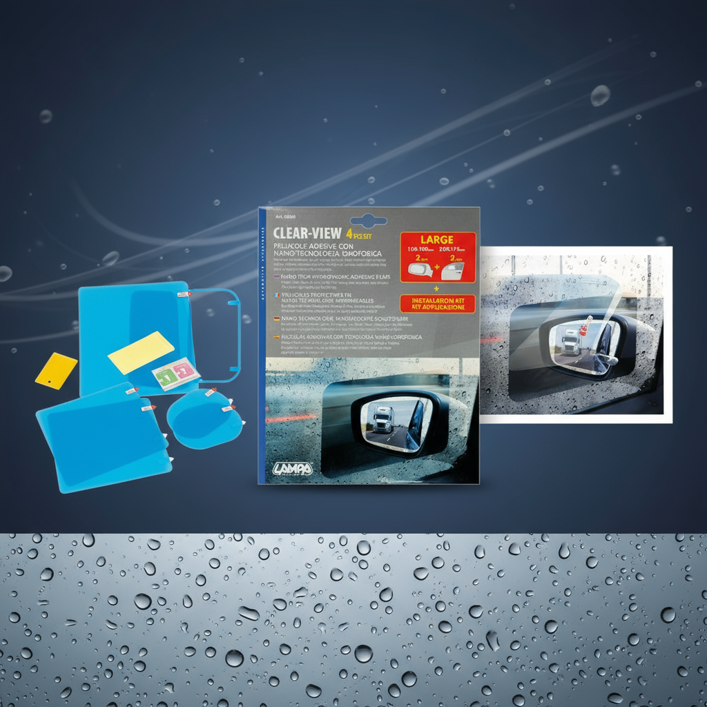Kit de láminas hidrofóbicas repelentes al agua para retrovisores y ventanas Lampa
