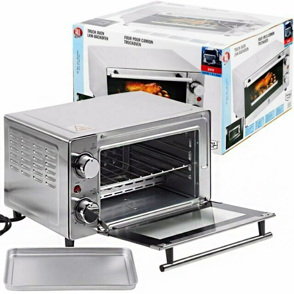 Elektrischer 24V Backofen, 300W – Kompaktgerät für Lkw, Wohnmobile & Busse, 9 Liter