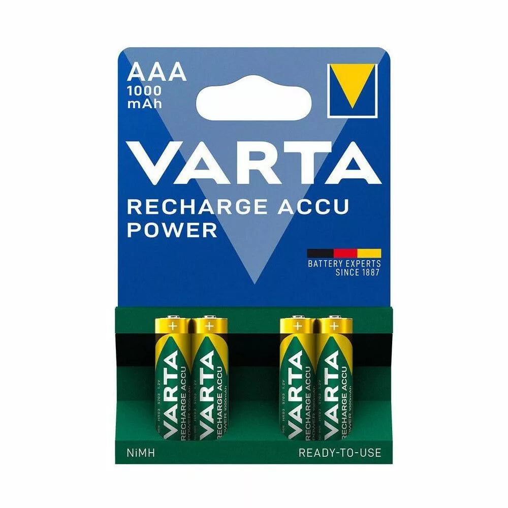 Lot de 4 piles AAA rechargeables VARTA 1000mAh