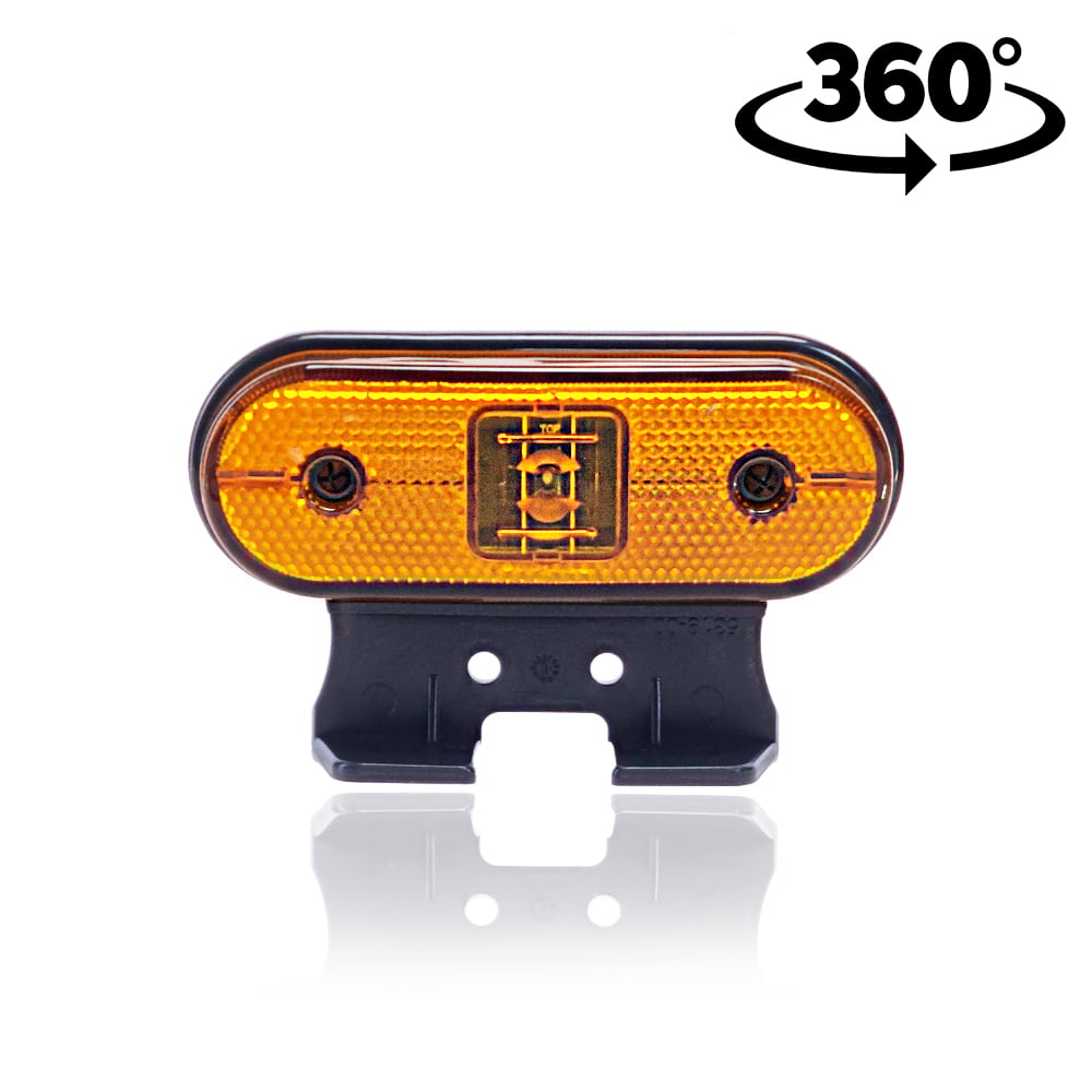 Aspöck LED Positionsleuchte Unipoint Gelb mit Halter