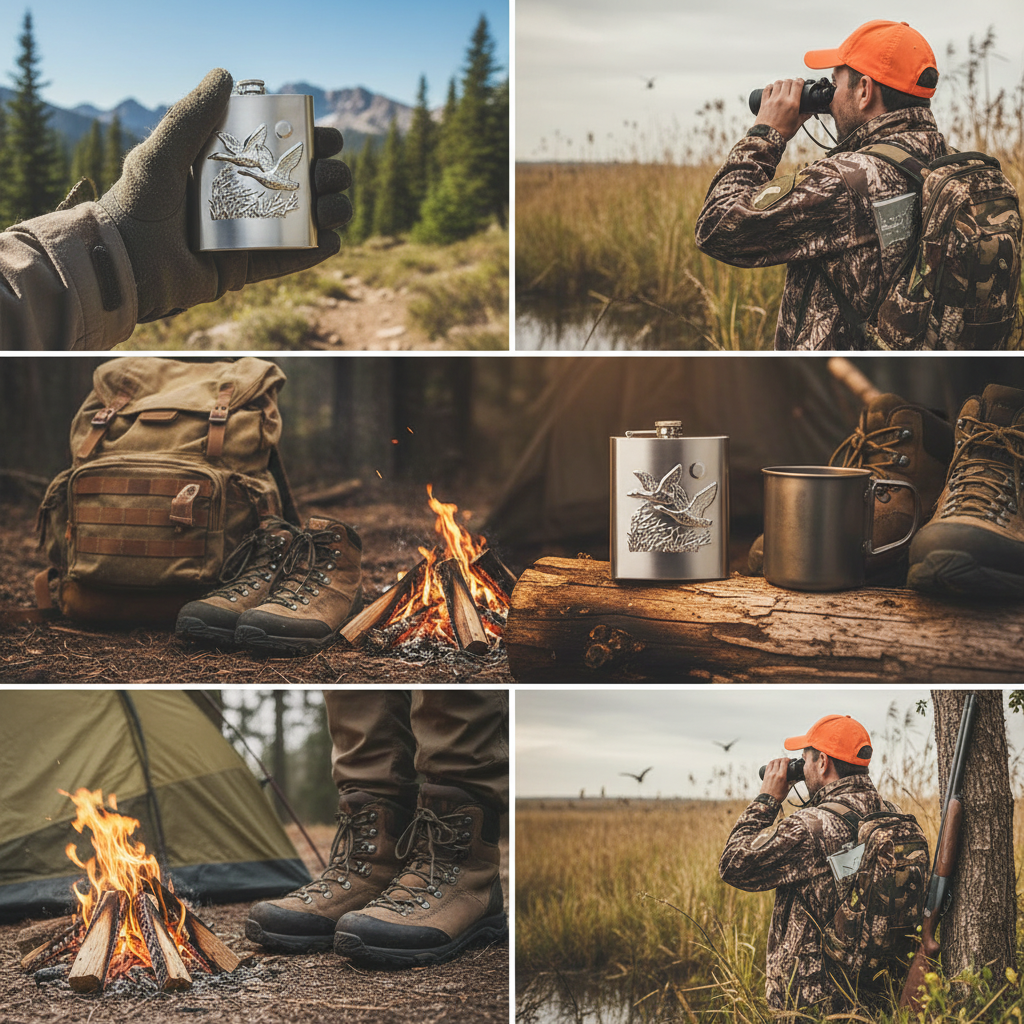 Flasque en acier gravée motif canard – 240 ml