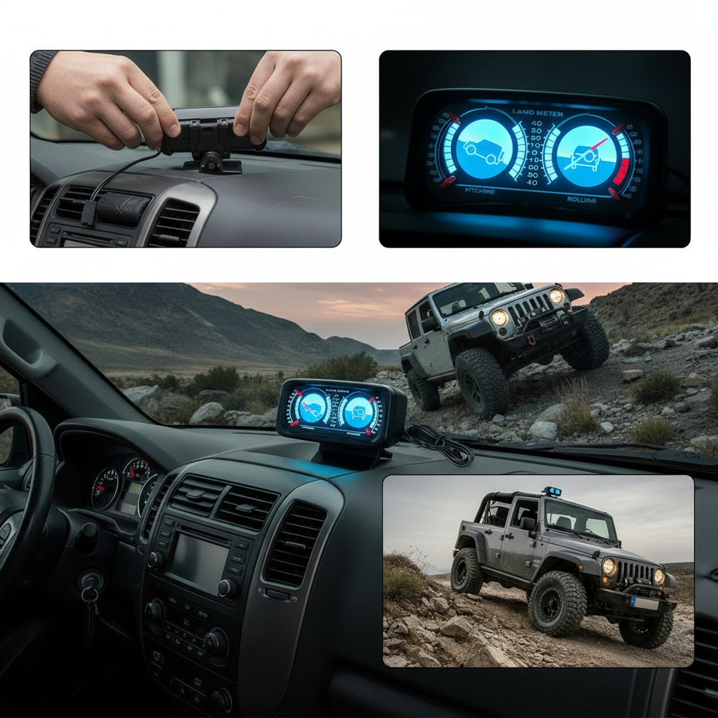 Inclinometro per veicoli con retroilluminazione 12V