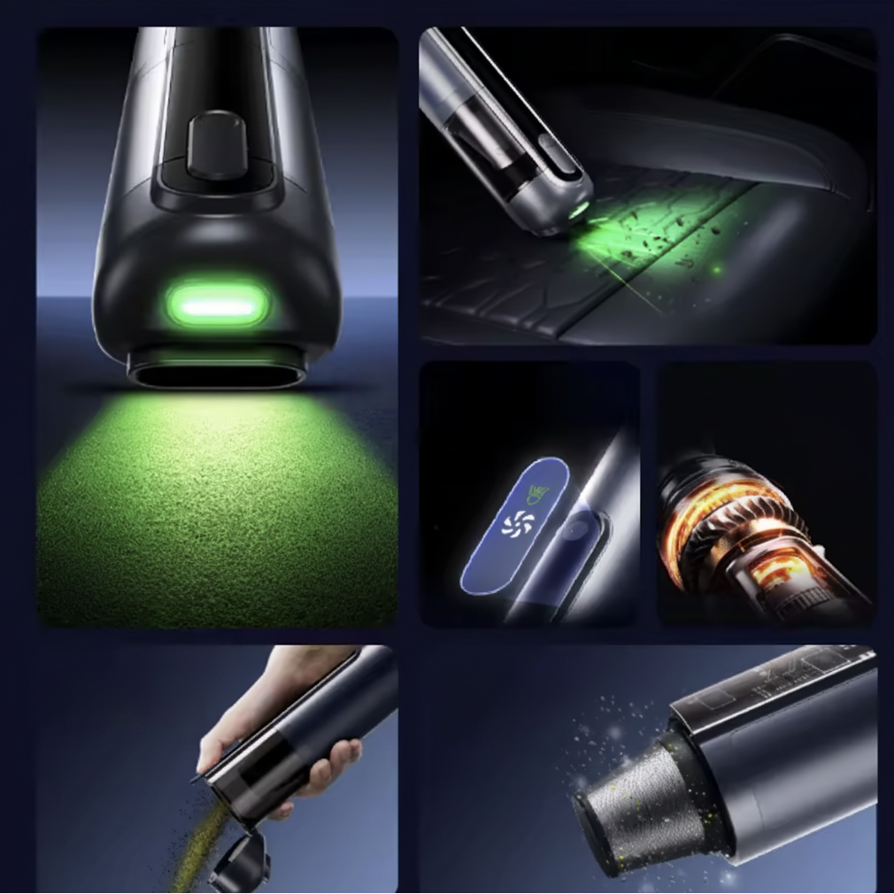 Aspiradora de Mano Inalámbrica Q808 con Sensor de Polvo y Batería Extra Fuerte 6000mAh