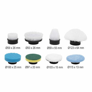 Spazzola Elettrica per la Pulizia con Manico Telescopico e 8 Testine