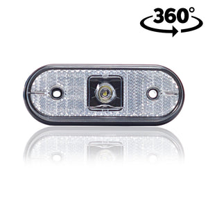 Aspöck LED Positionsleuchte Unipoint mit weißem Kabel, 24V