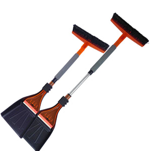 3-in-1 Teleskopischer Eiskratzer mit Schneeschaufel und Schneebürste