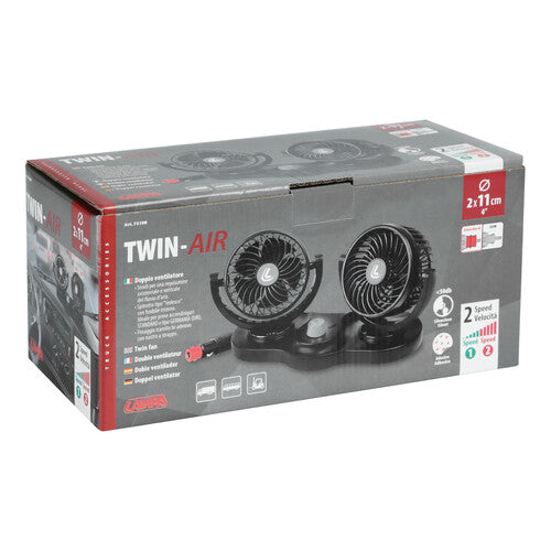 Ventilador doble para coche 24V Ø 11 cm Lampa Twin-Air