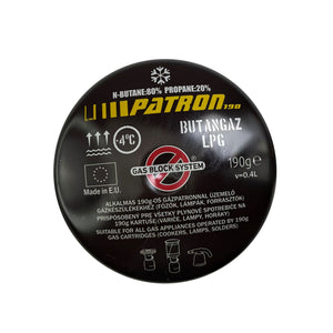 Cartucho de gas 190g con válvula de seguridad