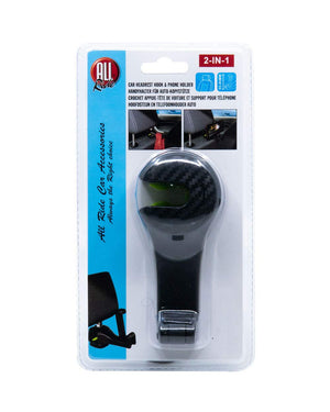 2-in-1 Car Headrest Phone Holder & Hook