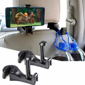 2-in-1 Car Headrest Phone Holder & Hook