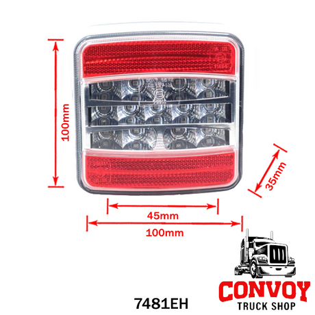 Luz trasera LED para remolque con 3 funciones y prisma