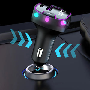Trasmettitore FM e Caricatore da Auto con 2 USB-A e 1 USB-C