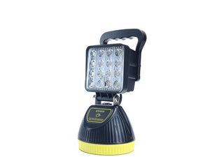 Rechargeable Magnetic LED Work Light, Square, 12/24V